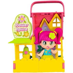 Mini Casita de Flores PinyPon Famosa con Accesorios + Figura de Niña